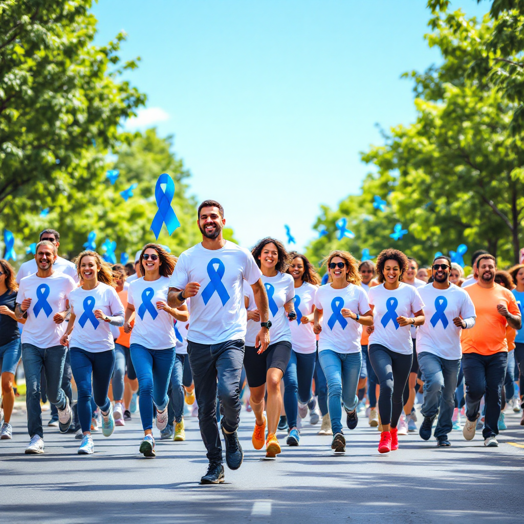 Participantes corriendo en la campaña Movember